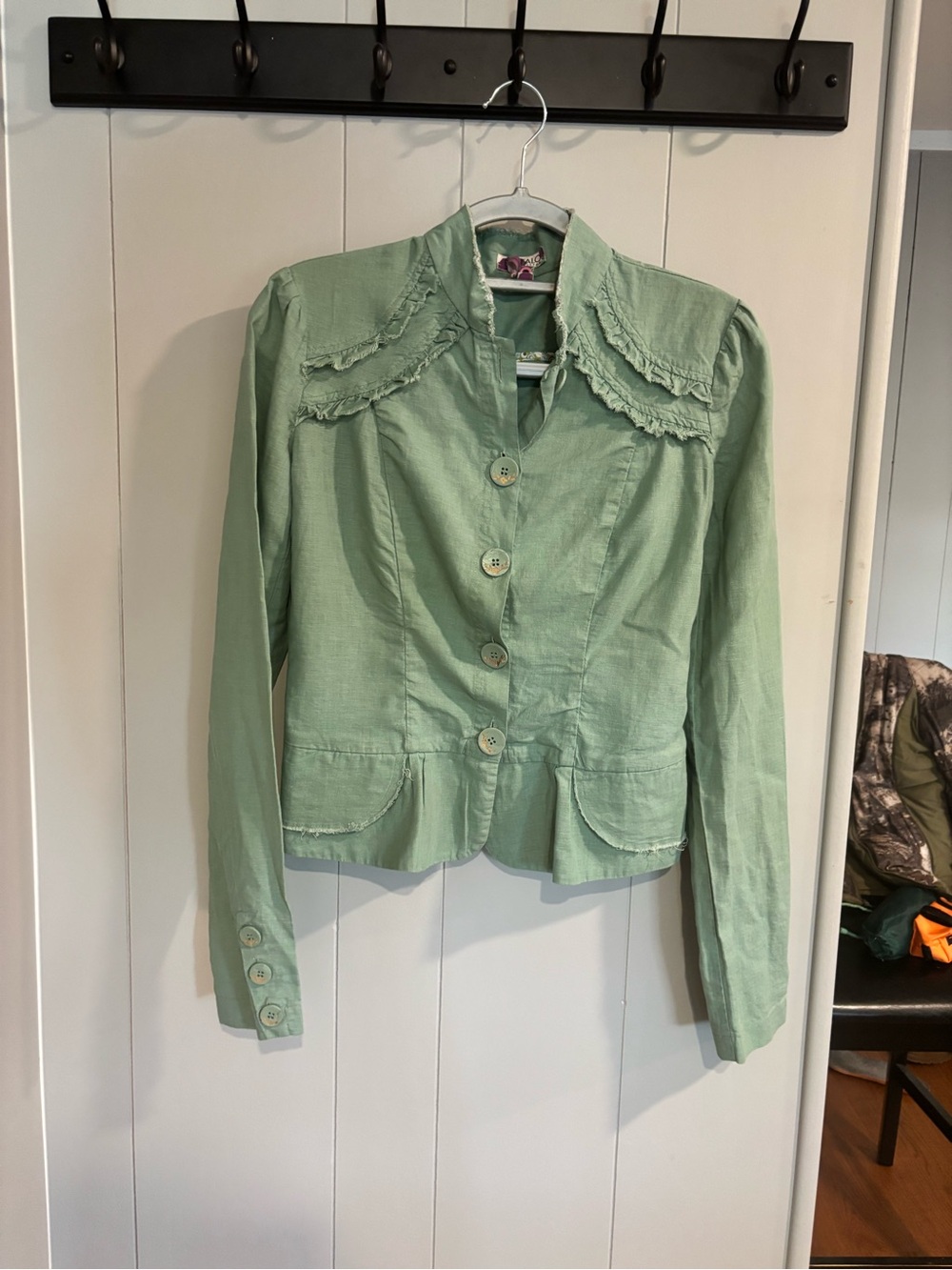 Buffalo David Bitton Mint Green Button-Front Blazer